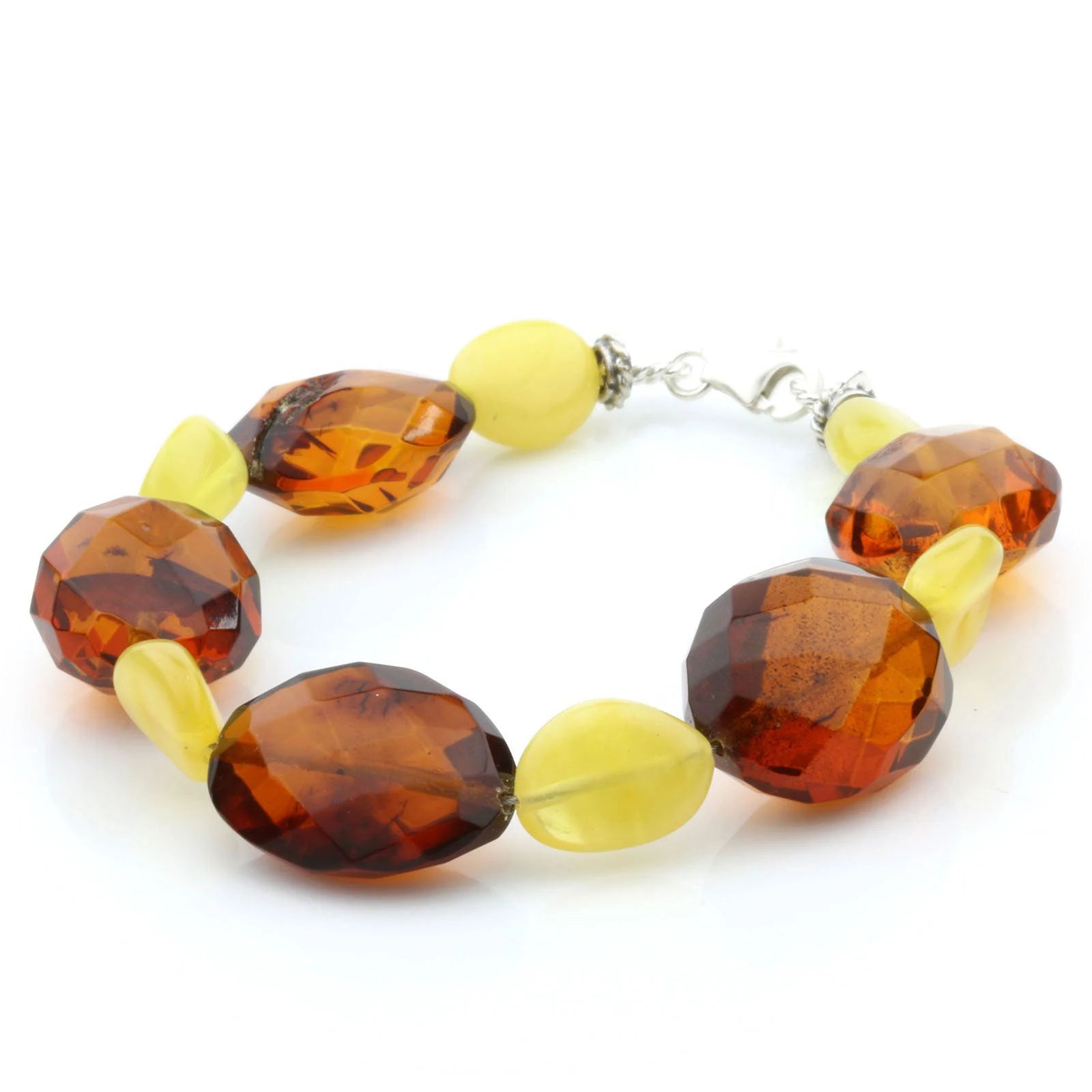 Adult Baltic Amber 925 Sterling Silver Bracelet. OCT71