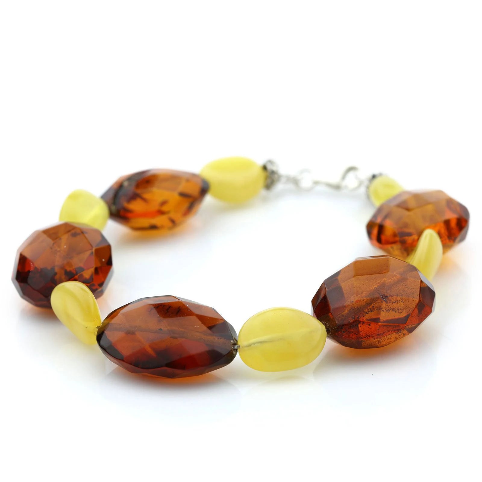 Adult Baltic Amber 925 Sterling Silver Bracelet. OCT71
