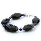 Adult Baltic Amber Lapis 925 Sterling Silver Bracelet. OCT74