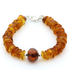Adult Baltic Amber 925 Sterling Silver Bracelet. OCT75