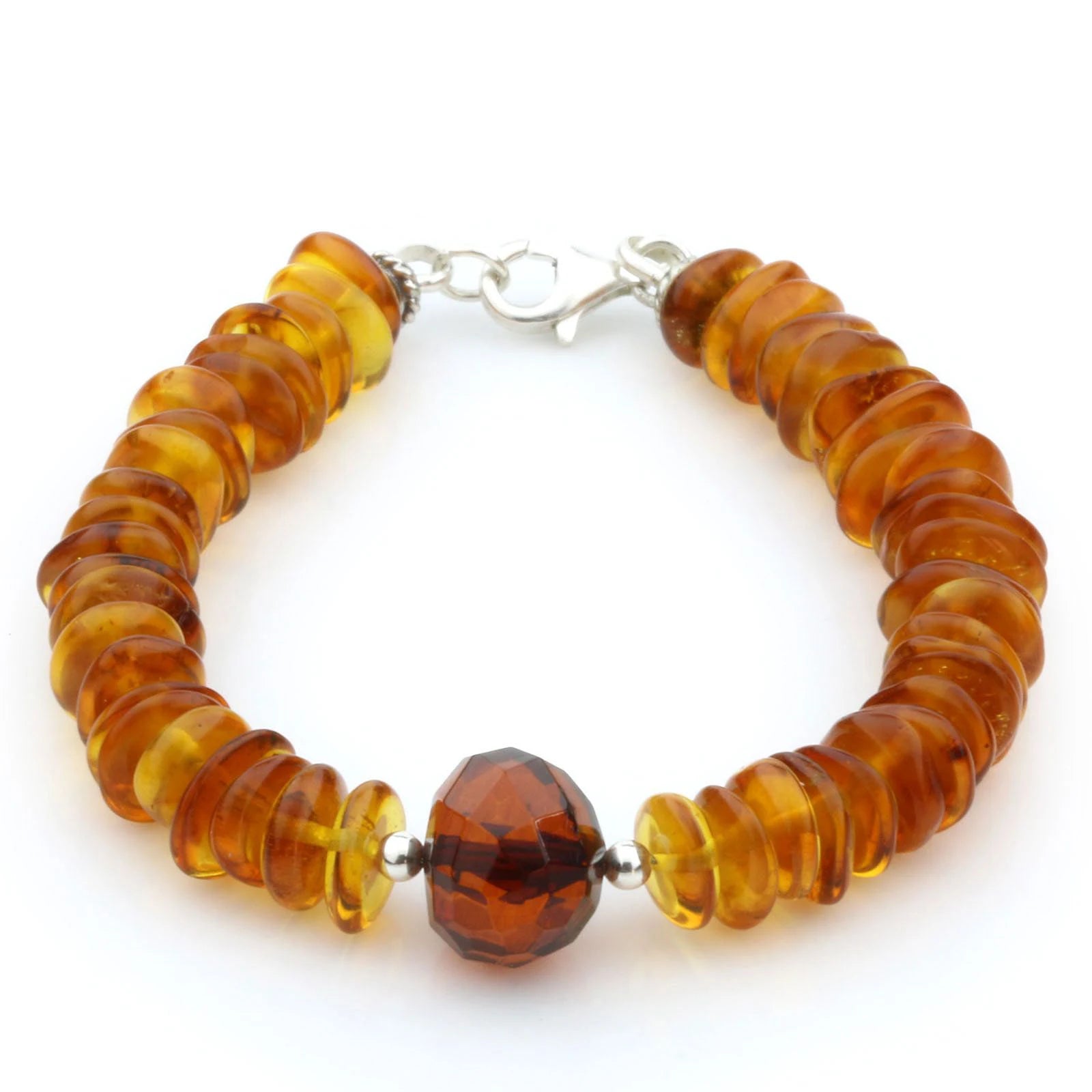 Adult Baltic Amber 925 Sterling Silver Bracelet. OCT75