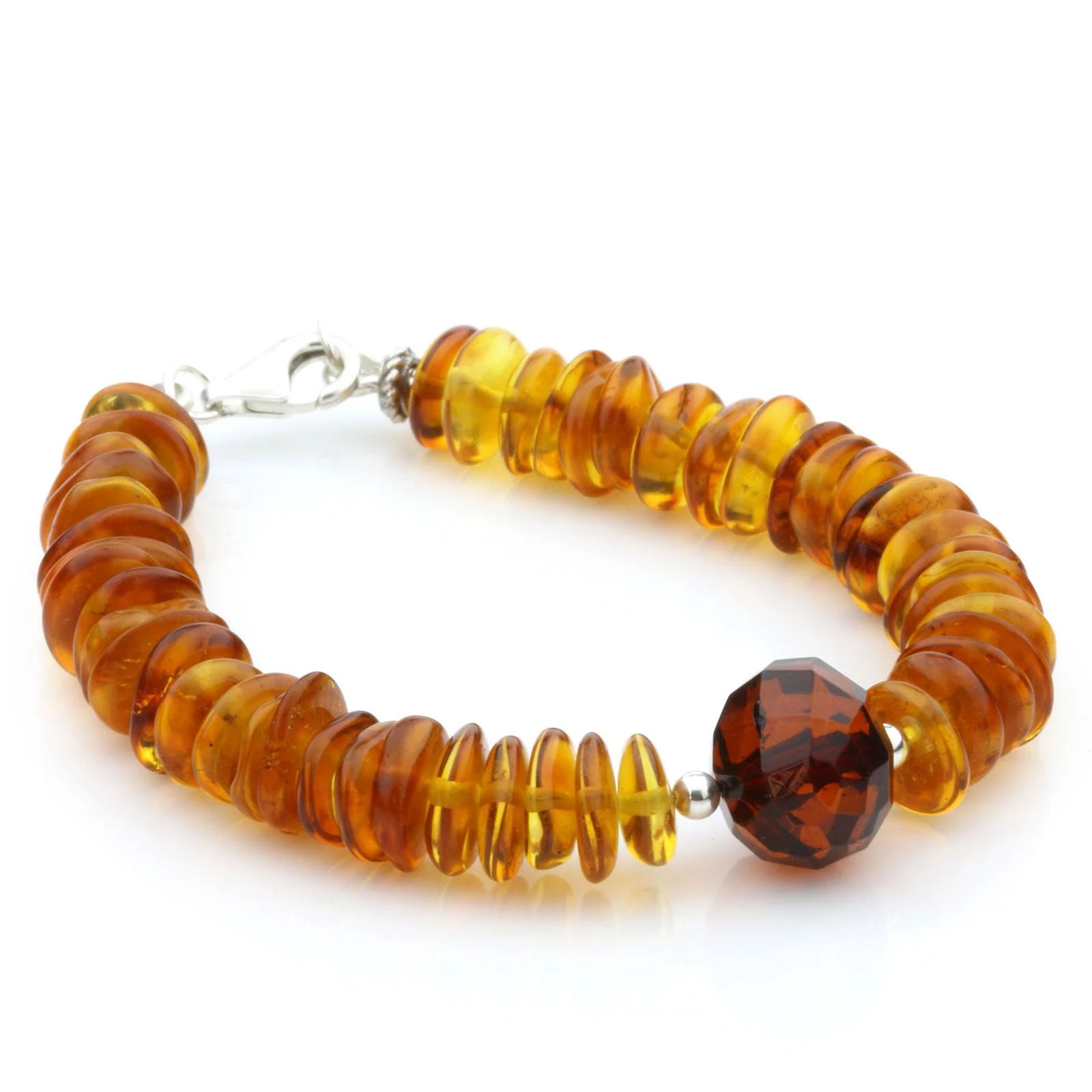 Adult Baltic Amber 925 Sterling Silver Bracelet. OCT75