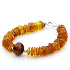 Adult Baltic Amber 925 Sterling Silver Bracelet. OCT75