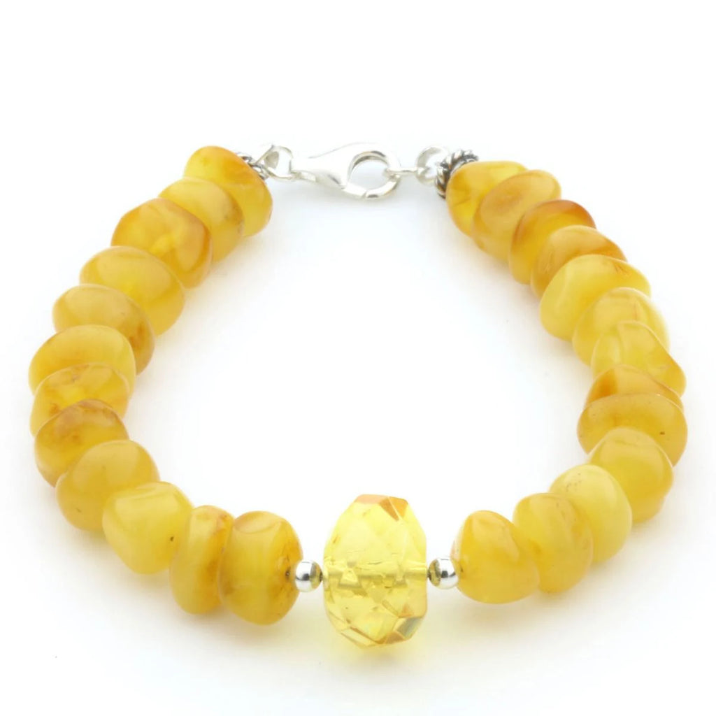 Adult Baltic Amber 925 Sterling Silver Bracelet. OCT76