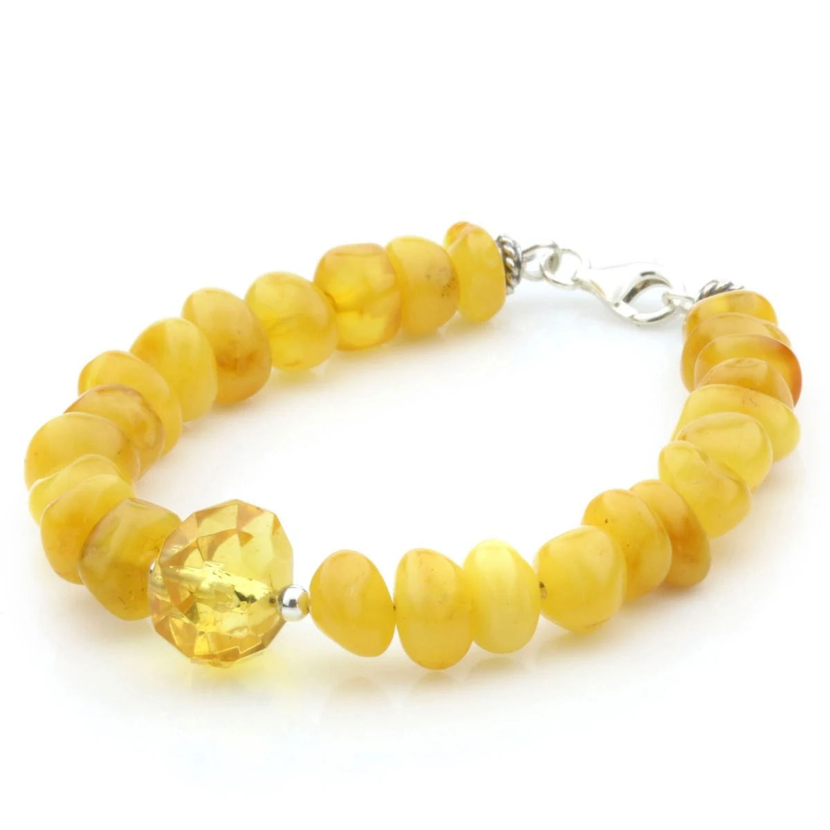 Adult Baltic Amber 925 Sterling Silver Bracelet. OCT76