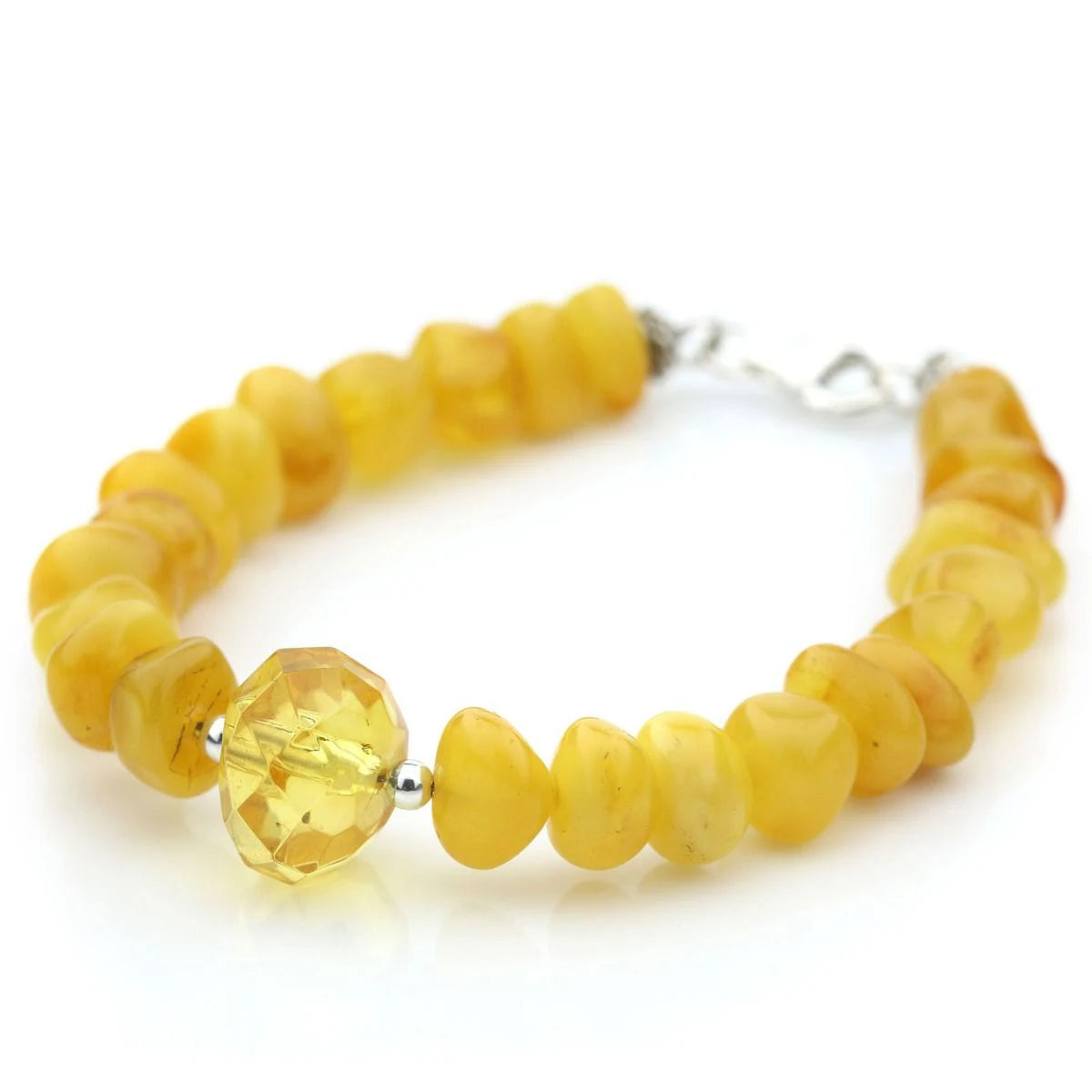 Adult Baltic Amber 925 Sterling Silver Bracelet. OCT76
