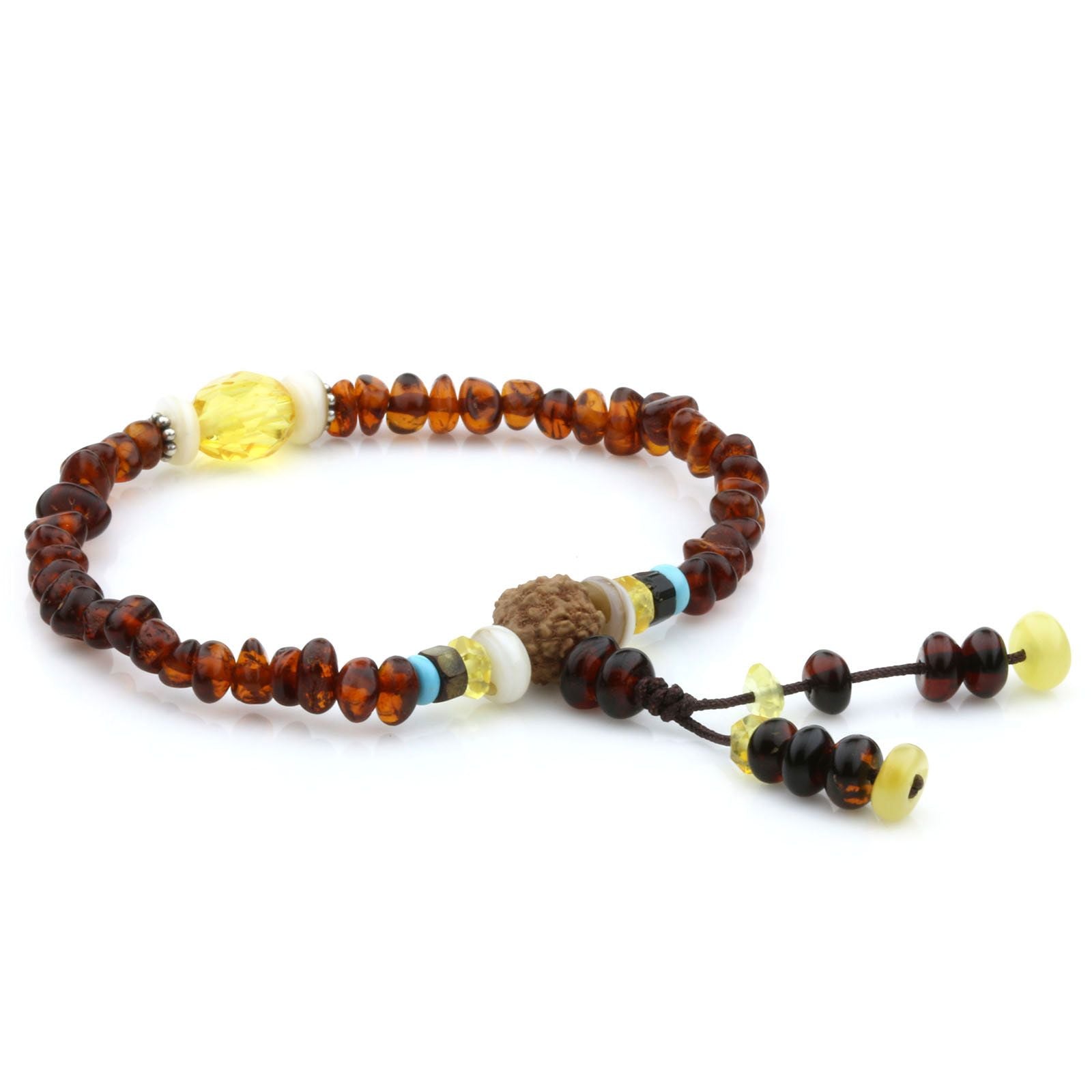 Adult Baltic Amber Shell Turquoise 925 Sterling Silver Bracelet. OCT80