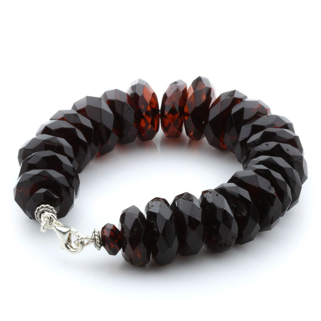 Adult Baltic Amber & 925 Sterling Silver Clasp Bracelet 20cm. SB46