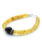 Adult Baltic Amber & 925 Sterling Silver Clasp Bracelet 7mm 19cm. SB112