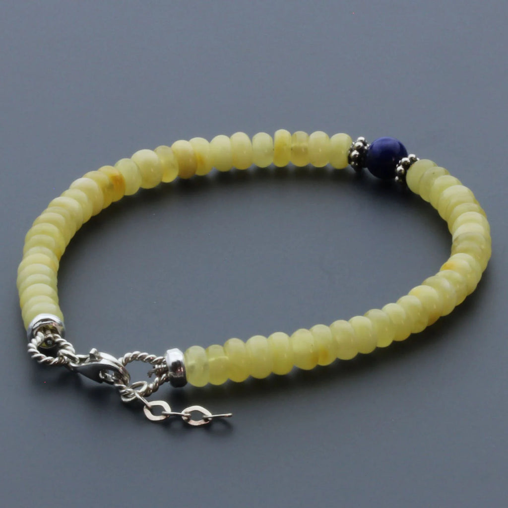 Adult Baltic Amber & 925 Sterling Silver Clasp Bracelet 5mm 19cm. SB135