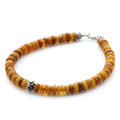 Butterscotch Baltic amber tablet adult bracelet with sterling silver, 20cm