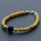 Adult Baltic Amber & 925 Sterling Silver Clasp Bracelet 5mm 18cm. SB138