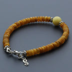 Adult Baltic Amber & 925 Sterling Silver Clasp Bracelet 5mm 18cm. SB124