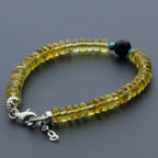 Adult Baltic Amber & 925 Sterling Silver Clasp Bracelet 6mm 18cm. SB134