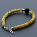 Adult Baltic Amber & 925 Sterling Silver Clasp Bracelet 5mm 18cm. SB138