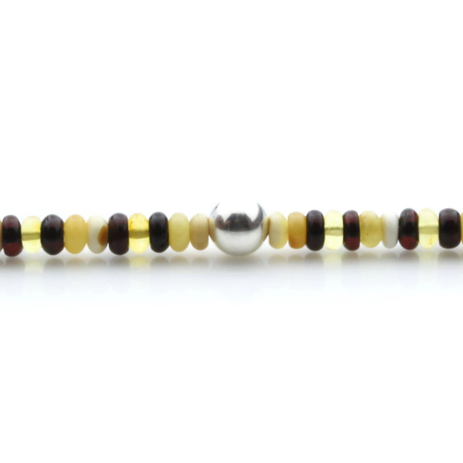 Adult Baltic Amber & 925 Sterling Silver Clasp Bracelet 5mm 18cm. SB133