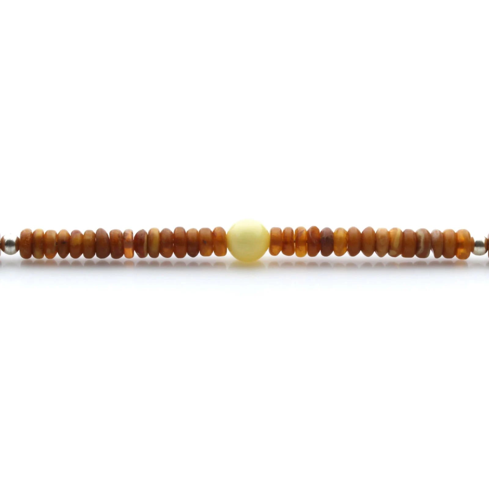 Adult Baltic Amber & 925 Sterling Silver Clasp Bracelet 6mm 19cm. SB123