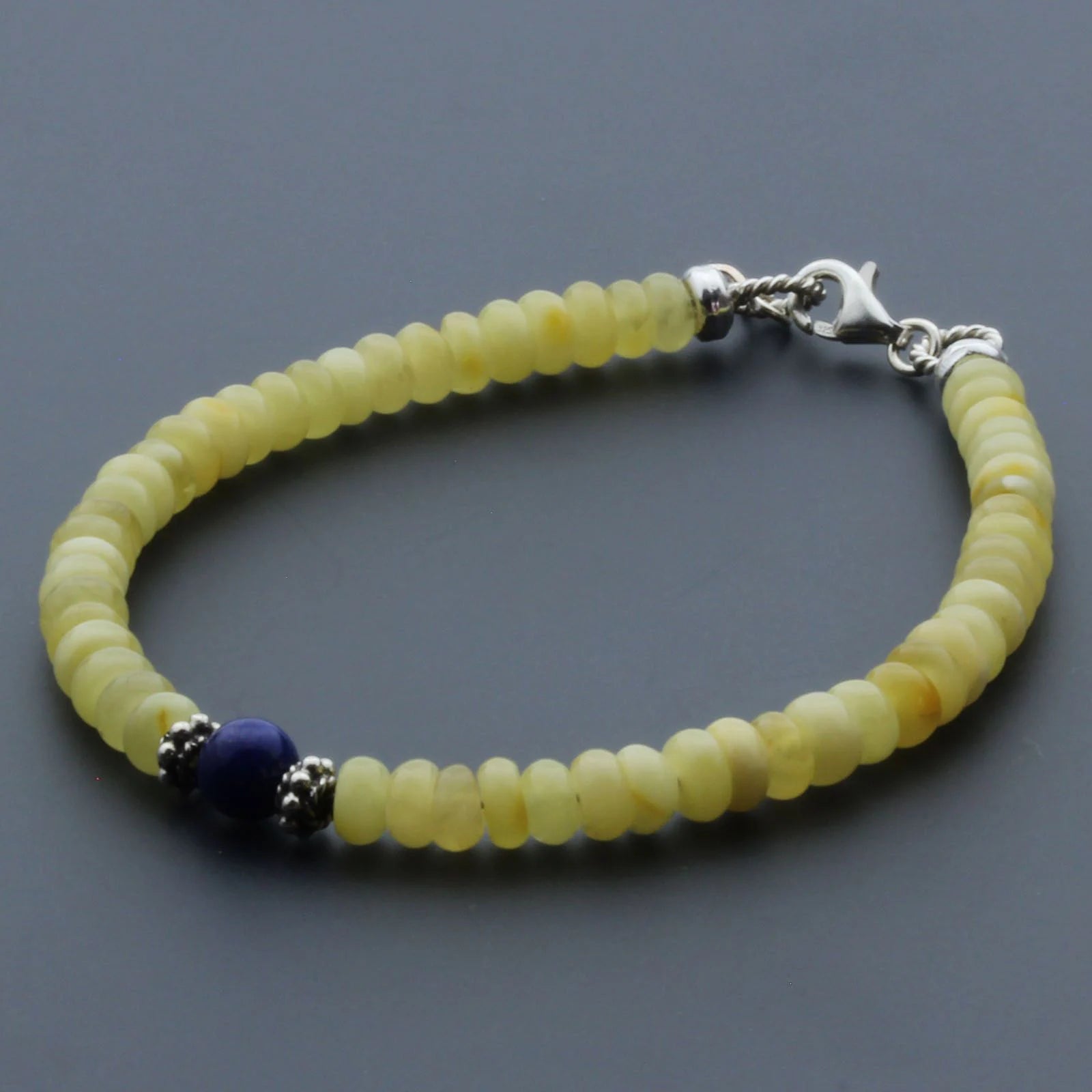 Adult Baltic Amber & 925 Sterling Silver Clasp Bracelet 5mm 19cm. SB135