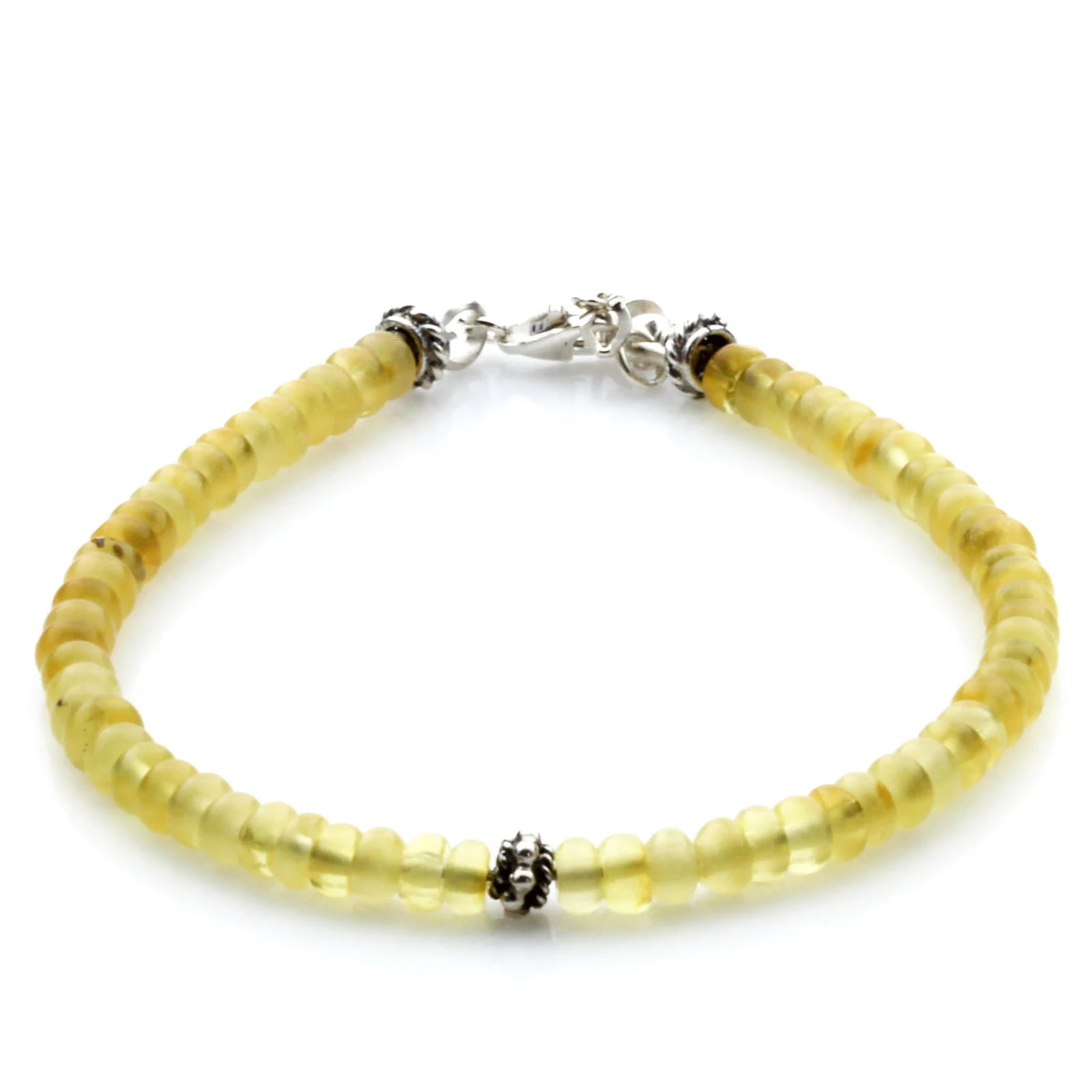 Adult Baltic Amber & 925 Sterling Silver Clasp Bracelet 18cm. SB108