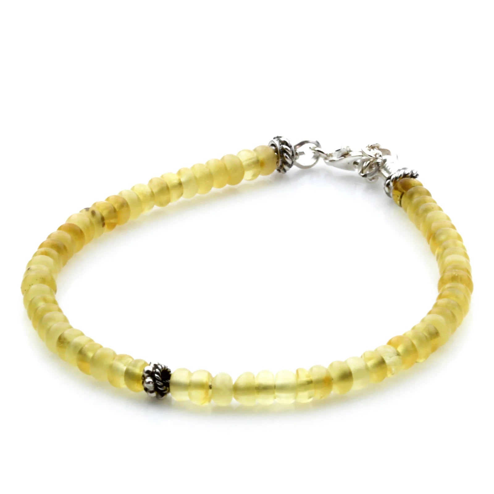 Adult Baltic Amber & 925 Sterling Silver Clasp Bracelet 18cm. SB108
