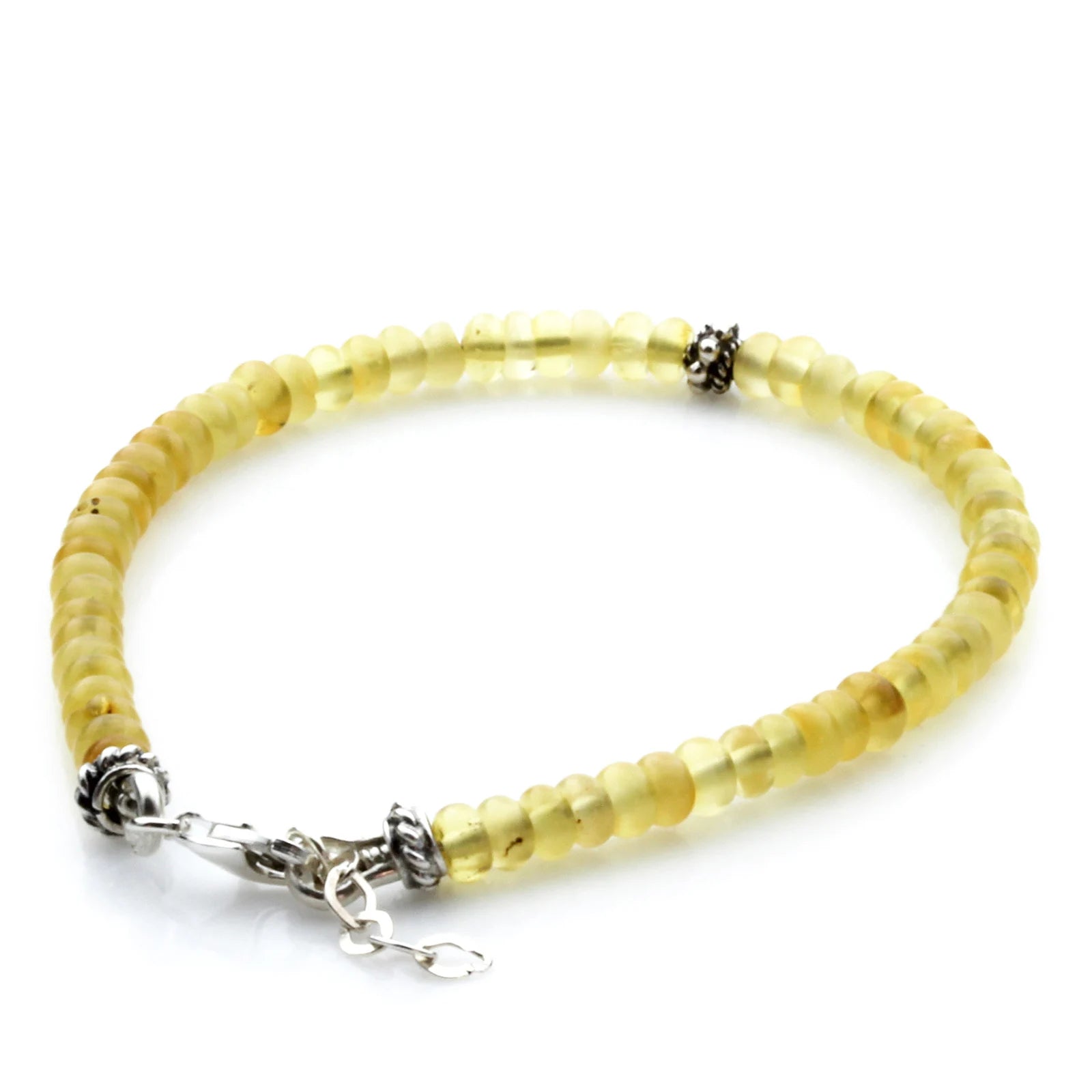 Adult Baltic Amber & 925 Sterling Silver Clasp Bracelet 18cm. SB108