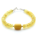 Adult Baltic Amber & 925 Sterling Silver Clasp Bracelet 6mm 18cm. SB125