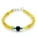 Adult Baltic Amber & 925 Sterling Silver Clasp Bracelet 6mm 18cm. SB134