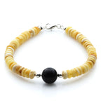 Adult Baltic Amber & 925 Sterling Silver Clasp Bracelet 5mm 18cm. SB138