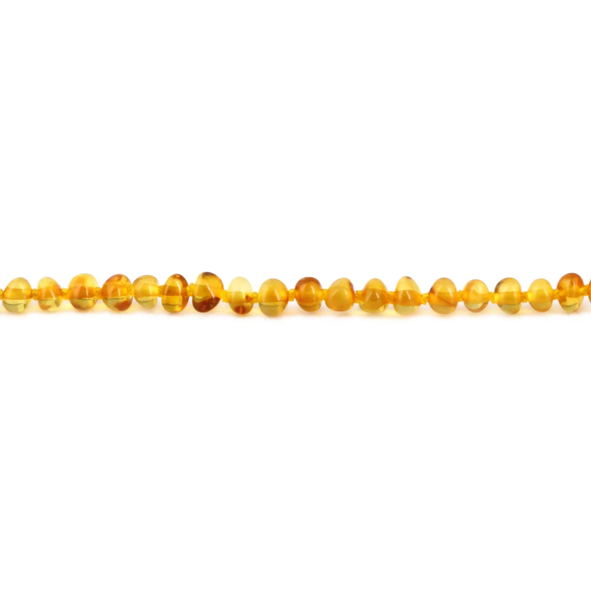 Natural Baltic Amber Junior Bracelet. Baroque Light Cognac 4mm - XB43LC
