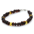 Adult Baltic Amber Bracelet & 925 Sterling Silver Clasp 18cm. LE30