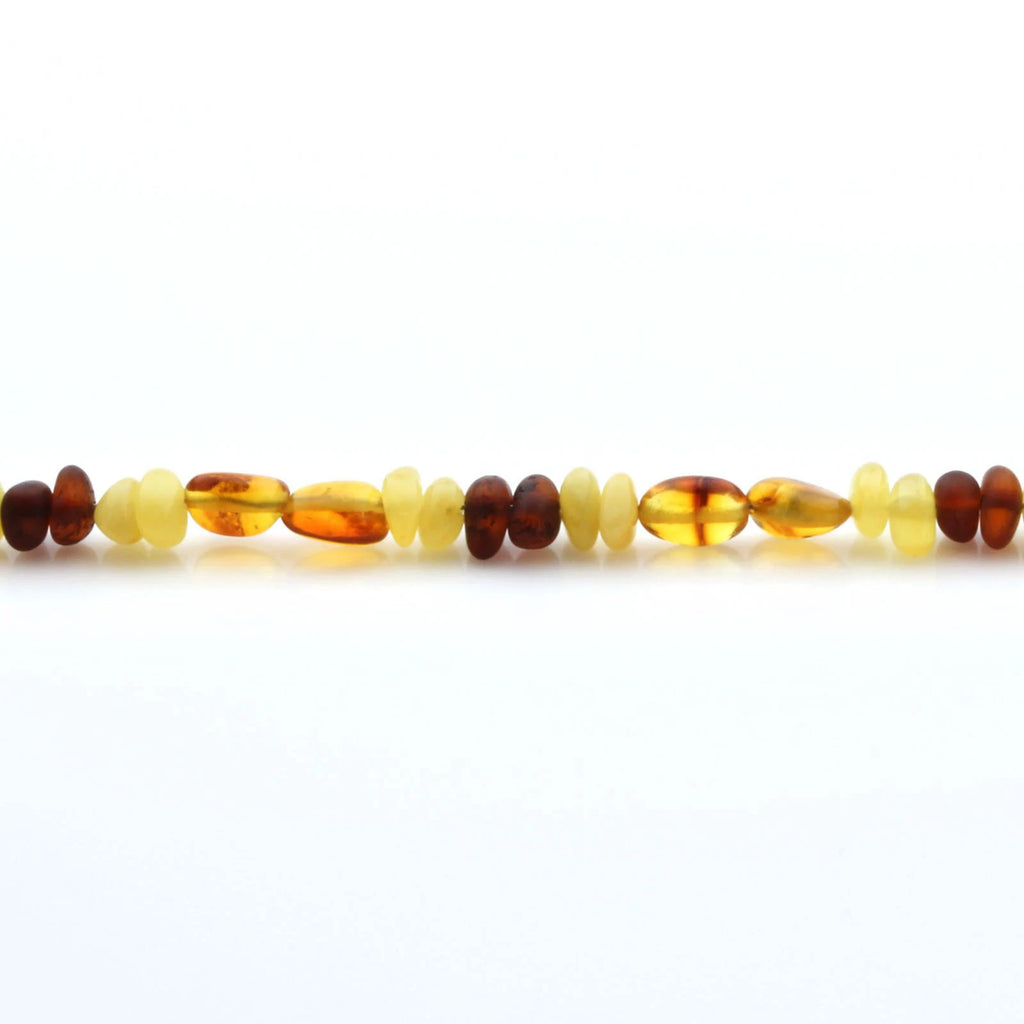 Adult Baltic Amber Bracelet & 925 Sterling Silver Clasp 18cm. LE04