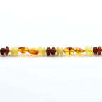 Adult Baltic Amber Bracelet & 925 Sterling Silver Clasp 18cm. LE04