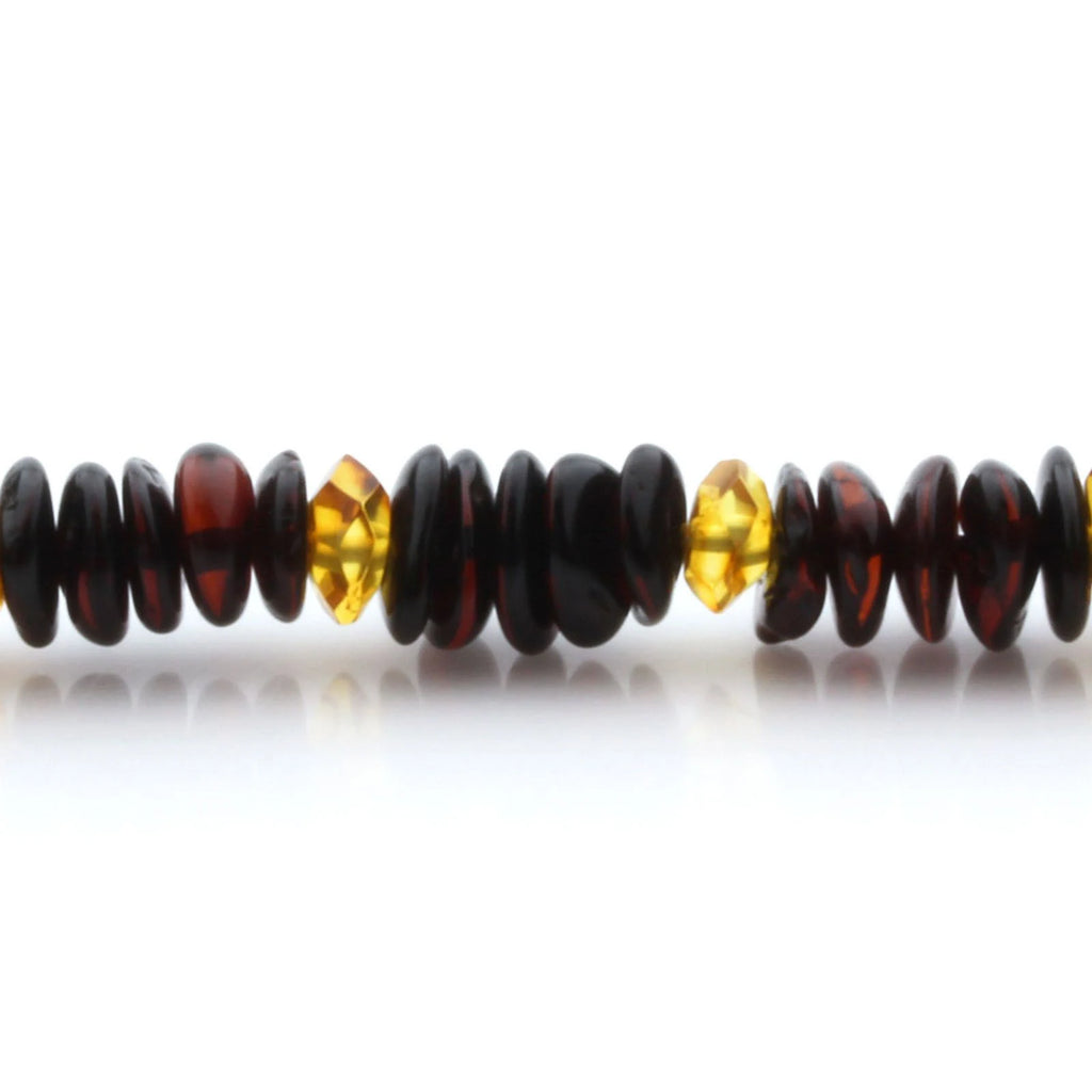 Adult Baltic Amber Bracelet & 925 Sterling Silver Clasp 18cm. LE35