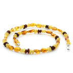 Adult Baltic Amber Necklace & 925 Sterling Silver Clasp 45cm. LE04