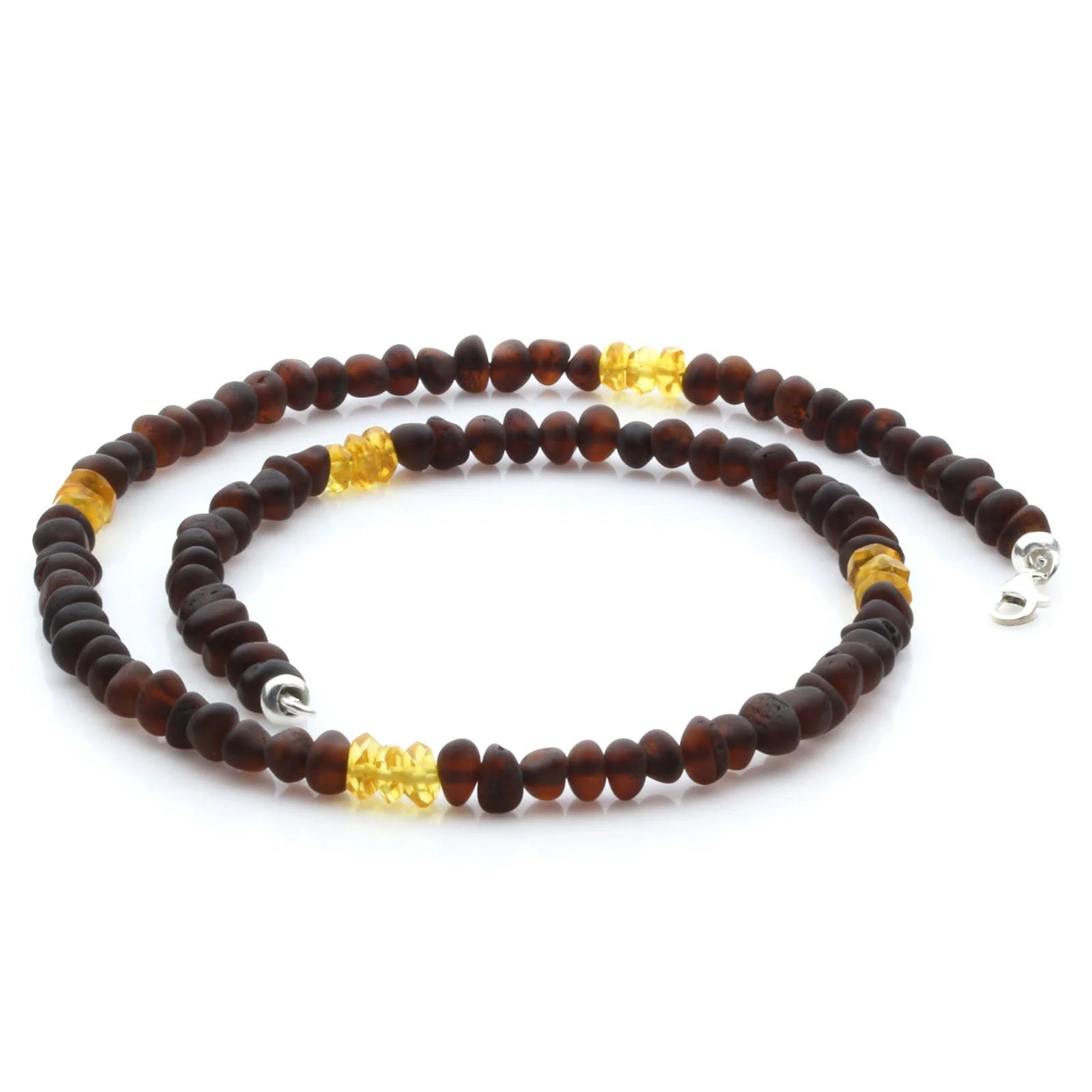 Adult Baltic Amber Necklace & 925 Sterling Silver Clasp 45cm. LE30