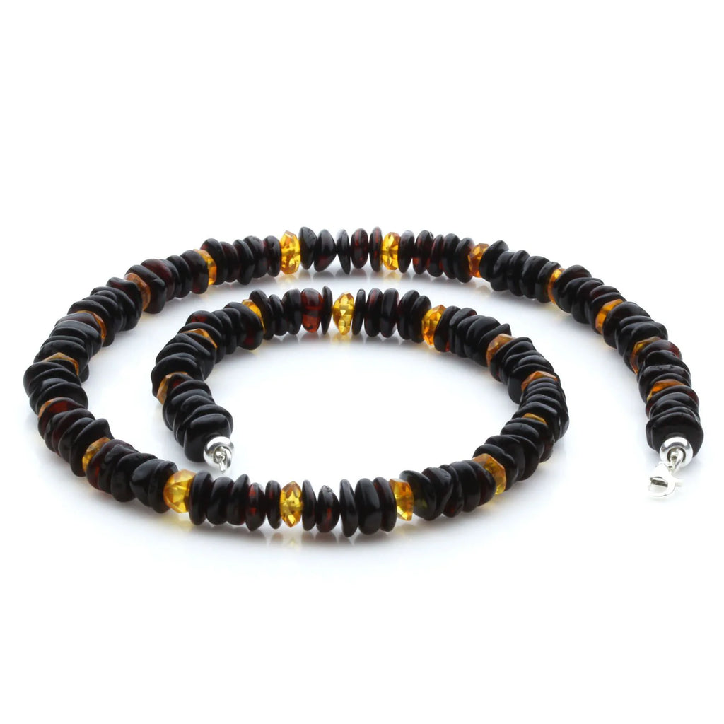 Adult Baltic Amber Necklace & 925 Sterling Silver Clasp 45cm. LE35