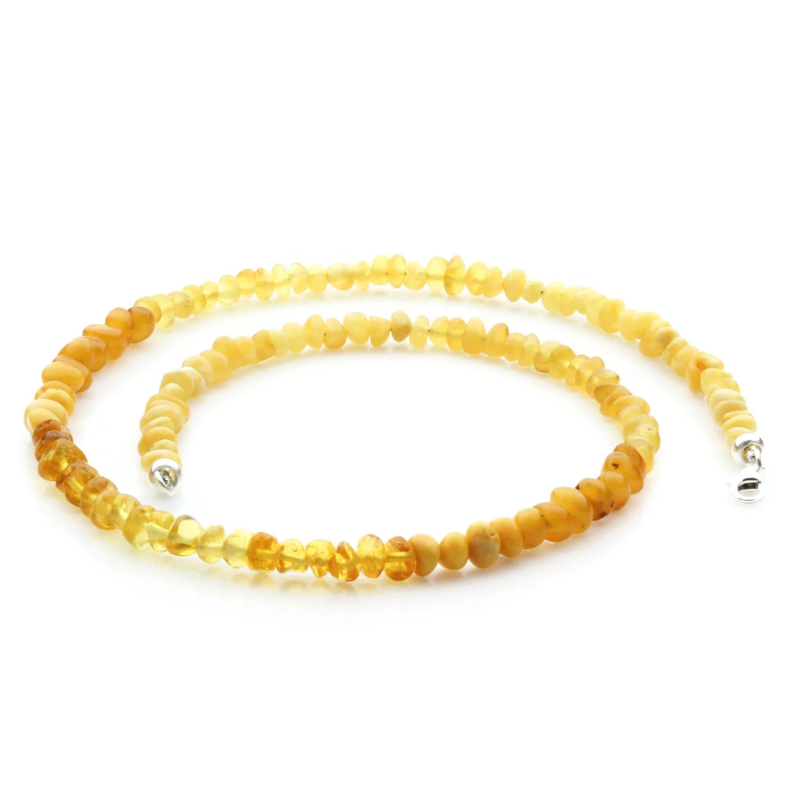 Adult Baltic Amber Necklace & 925 Sterling Silver Clasp 45cm. LE14