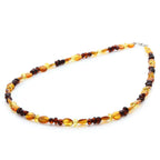 Adult Baltic Amber Necklace & 925 Sterling Silver Clasp 45cm. LE20