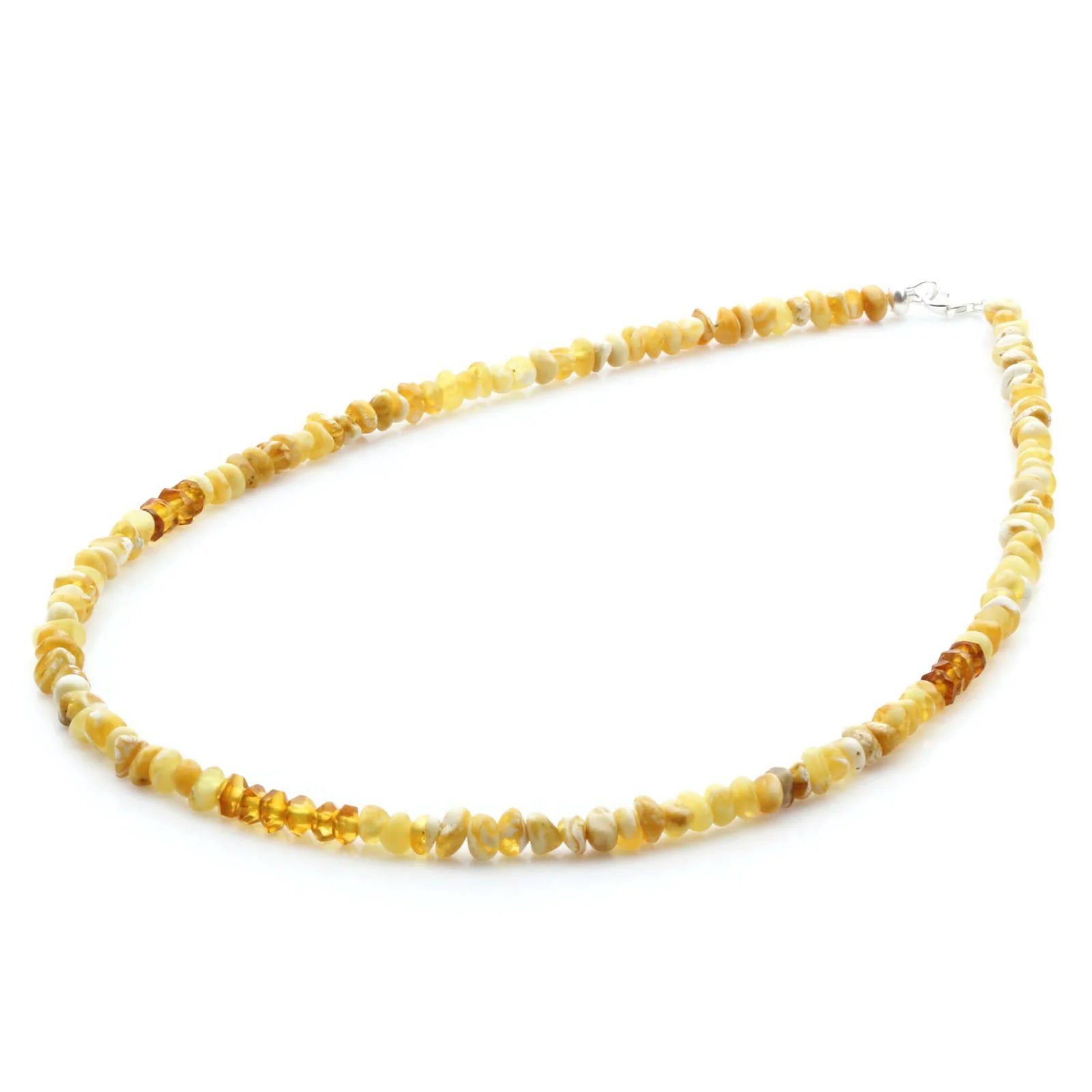 Adult Baltic Amber Necklace & 925 Sterling Silver Clasp 45cm. LE32