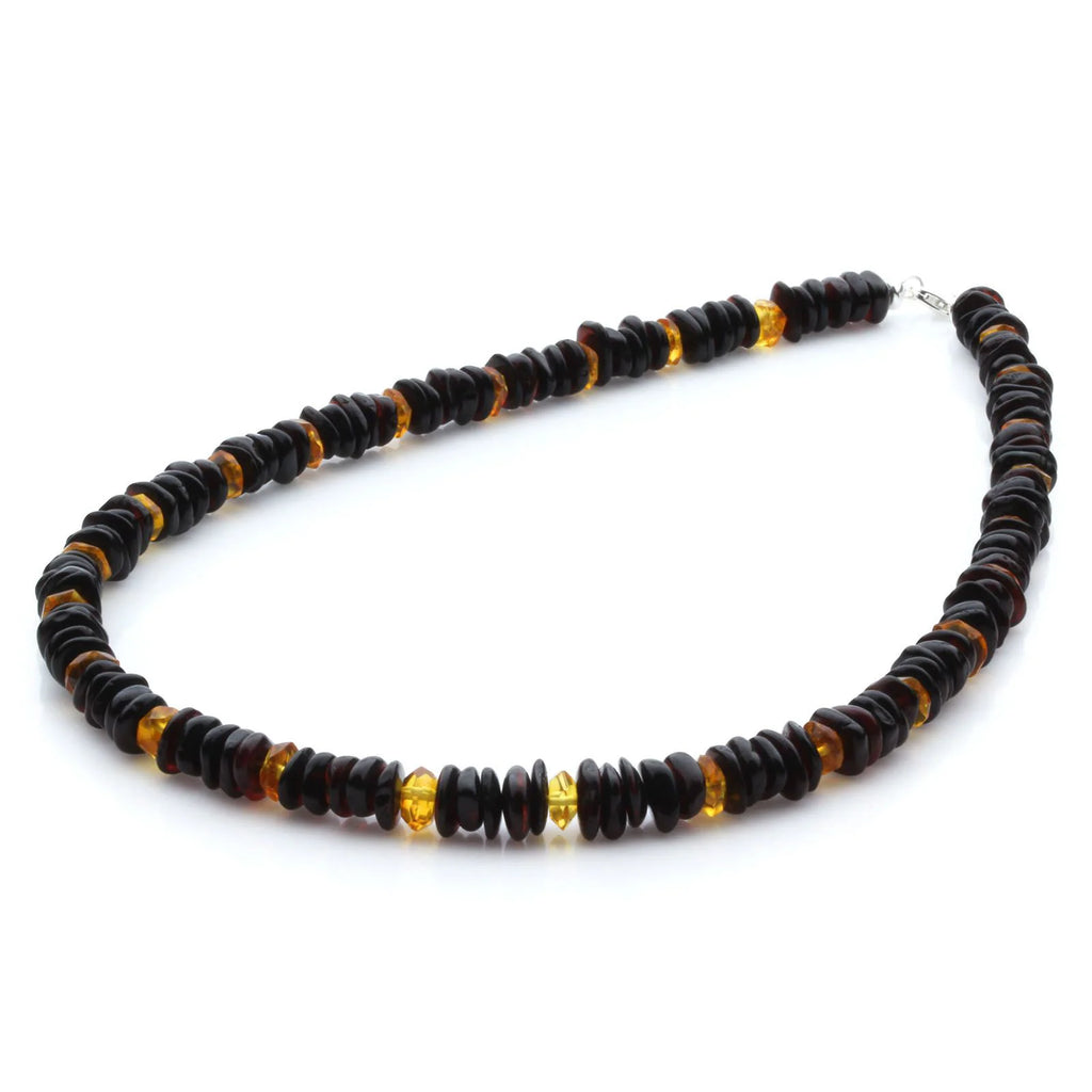 Adult Baltic Amber Necklace & 925 Sterling Silver Clasp 45cm. LE35
