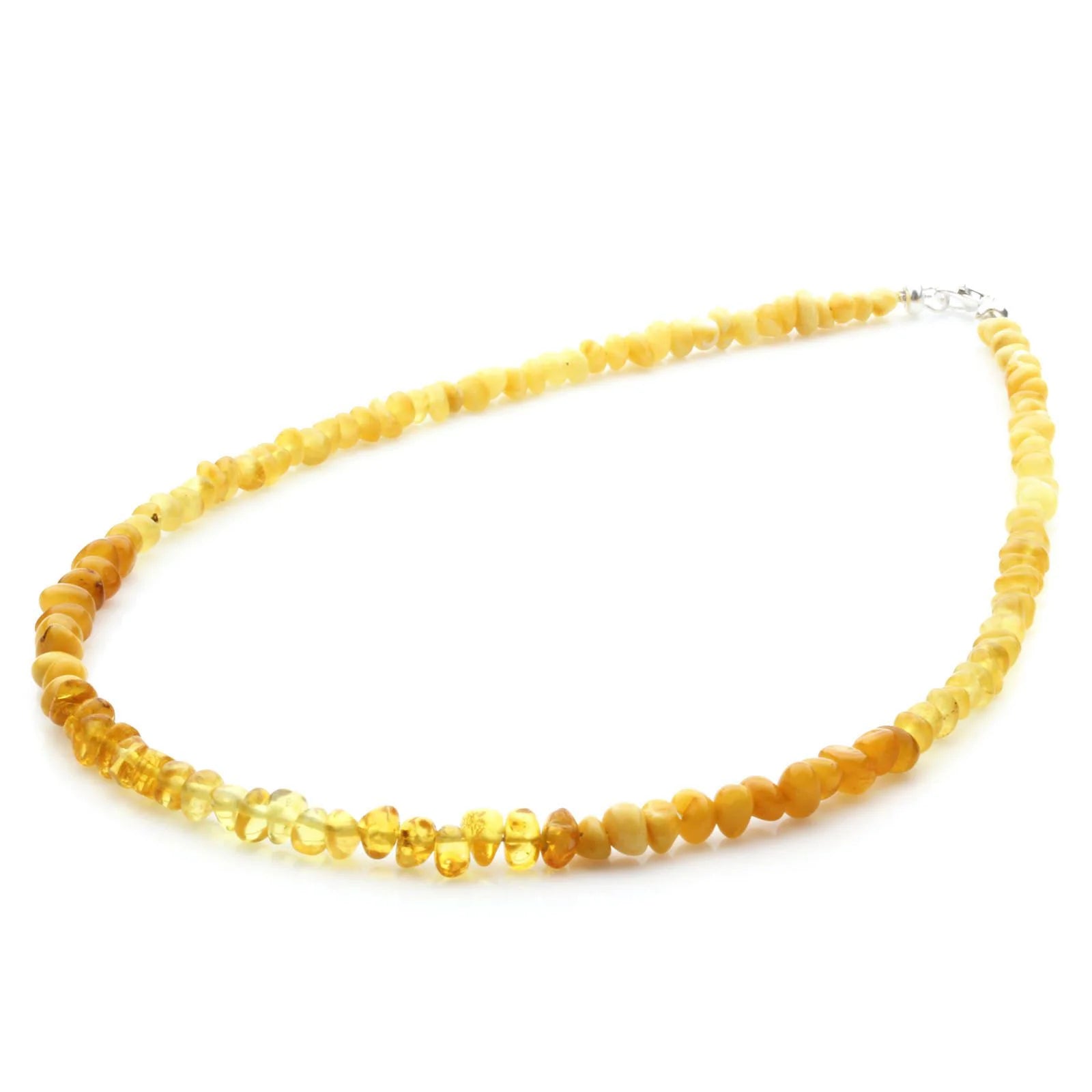 Adult Baltic Amber Necklace & 925 Sterling Silver Clasp 45cm. LE14