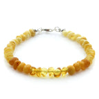 Adult Baltic Amber Bracelet & 925 Sterling Silver Clasp 18cm. LE14
