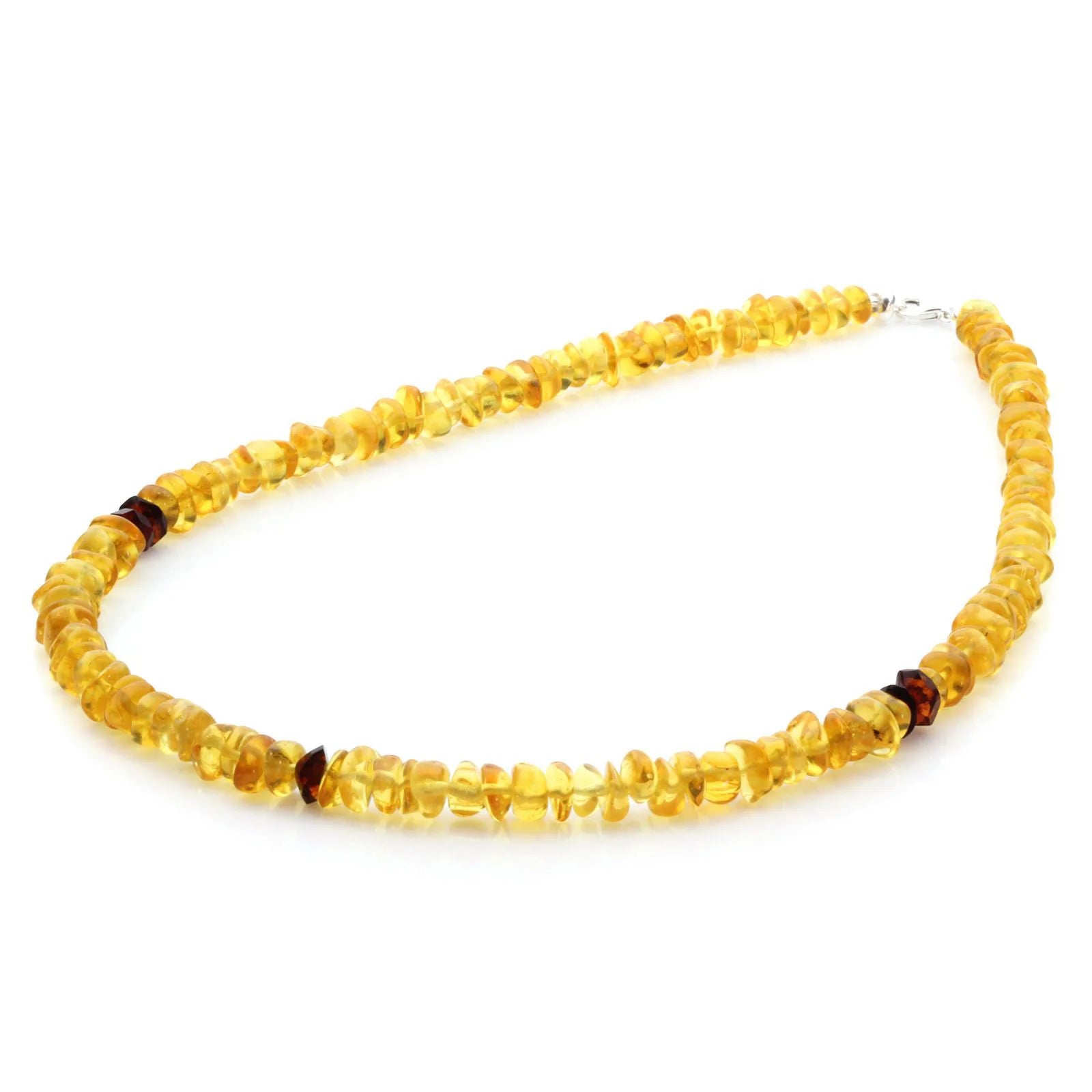 Adult Baltic Amber Necklace & 925 Sterling Silver Clasp 45cm. LE37