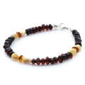 Adult Baltic Amber Bracelet & 925 Sterling Silver Clasp 18cm. LE31