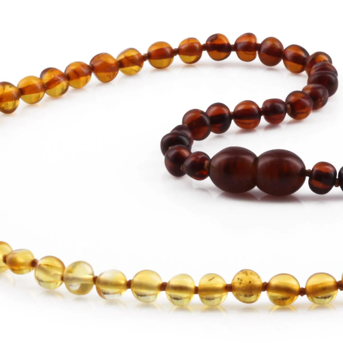 Adult Baltic Amber Necklace. Baroque Rainbow 5mm - BA136