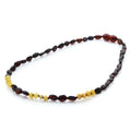 Dark cognac Baltic amber junior necklace, 40cm