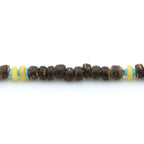 ADULT BALTIC AMBER WOOD TURQUOISE 925 STERLING SILVER NECKLACE. SPT20