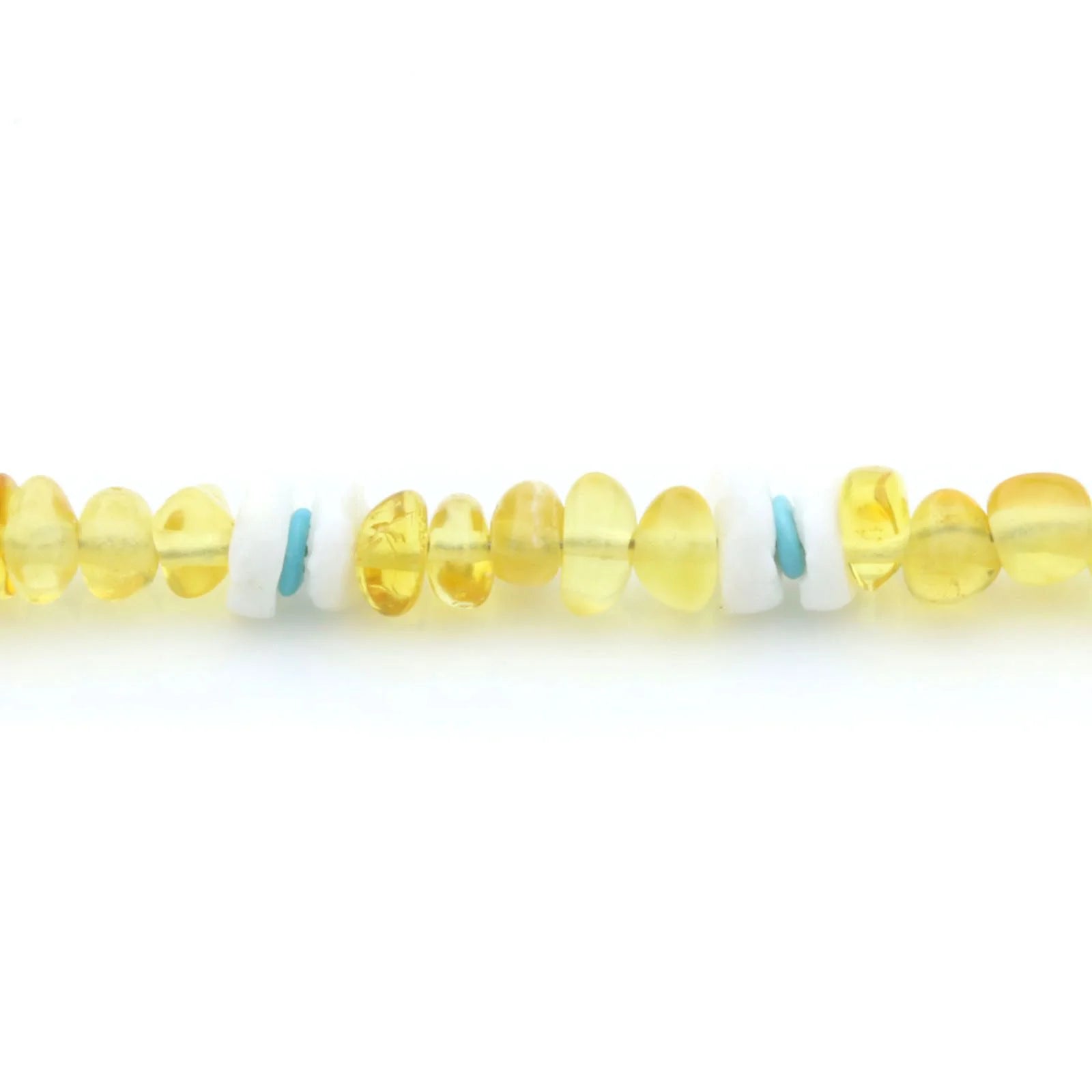 ADULT BALTIC AMBER SHELL TURQUOISE 925 STERLING SILVER NECKLACE. SPT26