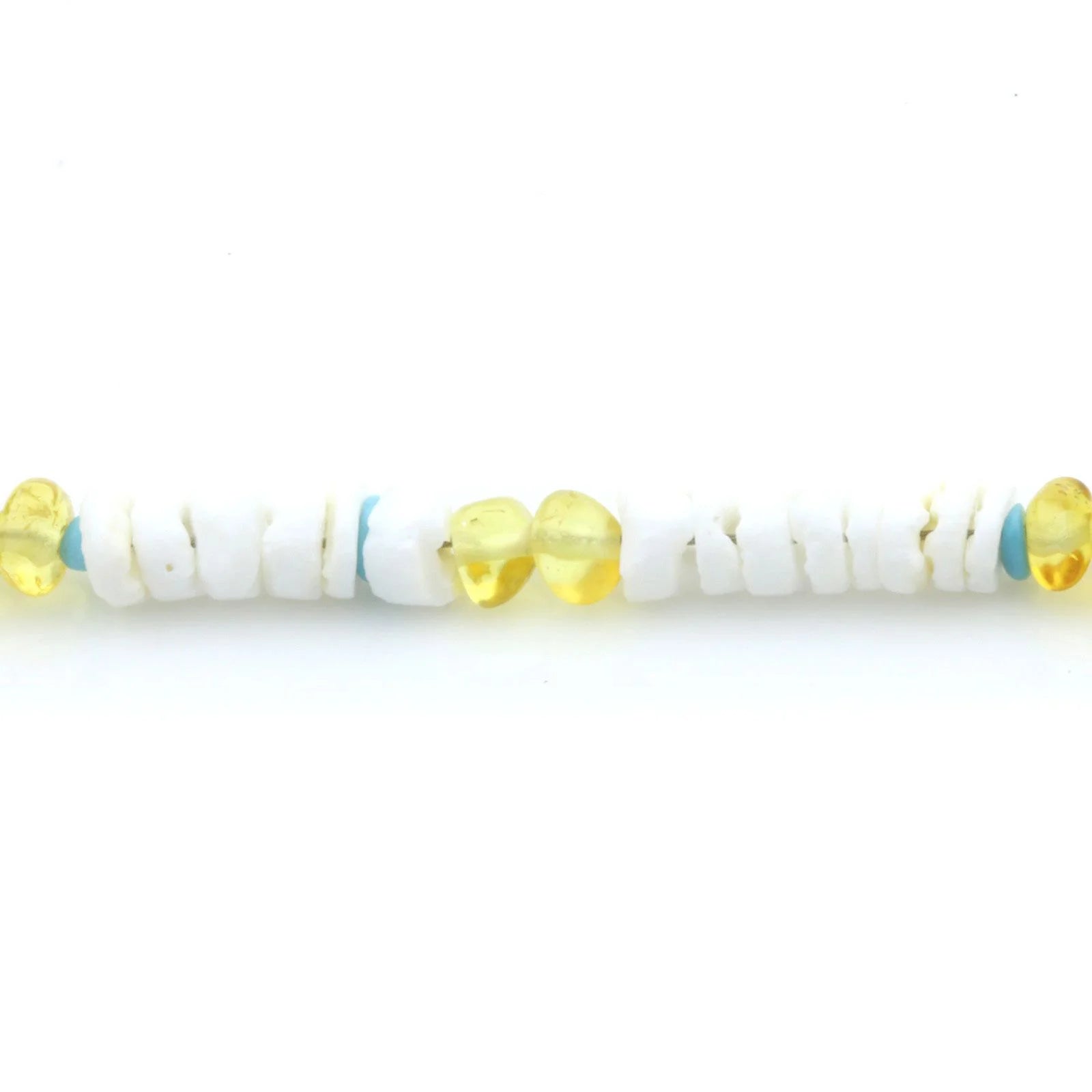ADULT BALTIC AMBER SHELL TURQUOISE 925 STERLING SILVER NECKLACE. SPT81