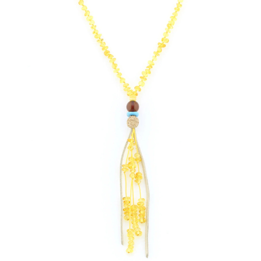 NATURAL BALTIC AMBER TASSEL NECKLACE. TASSEL10
